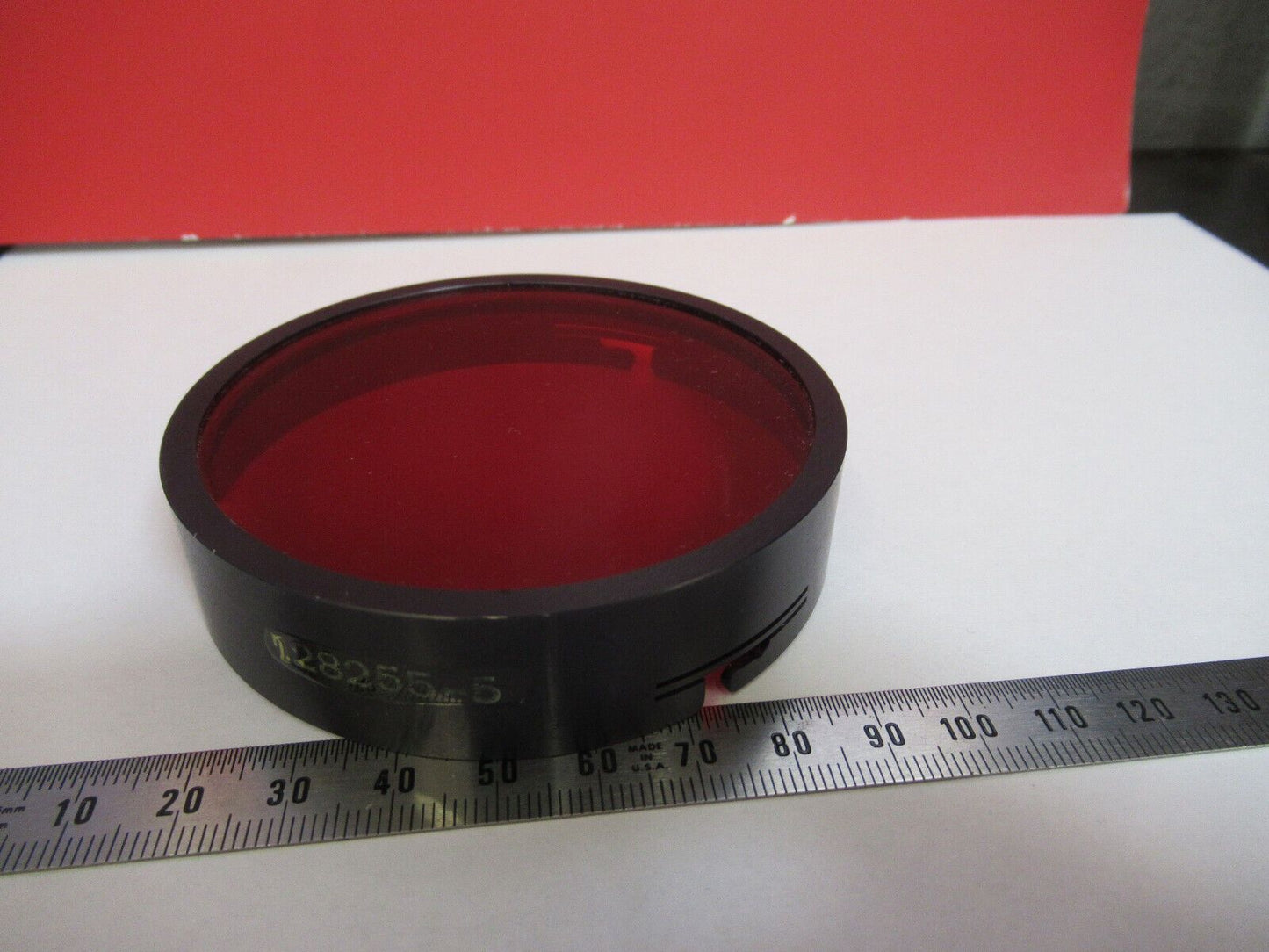 OPTICAL LARGE RED FILTER RECON MIL SPEC LASER OPTICS AS PICTURED #S5-A-01