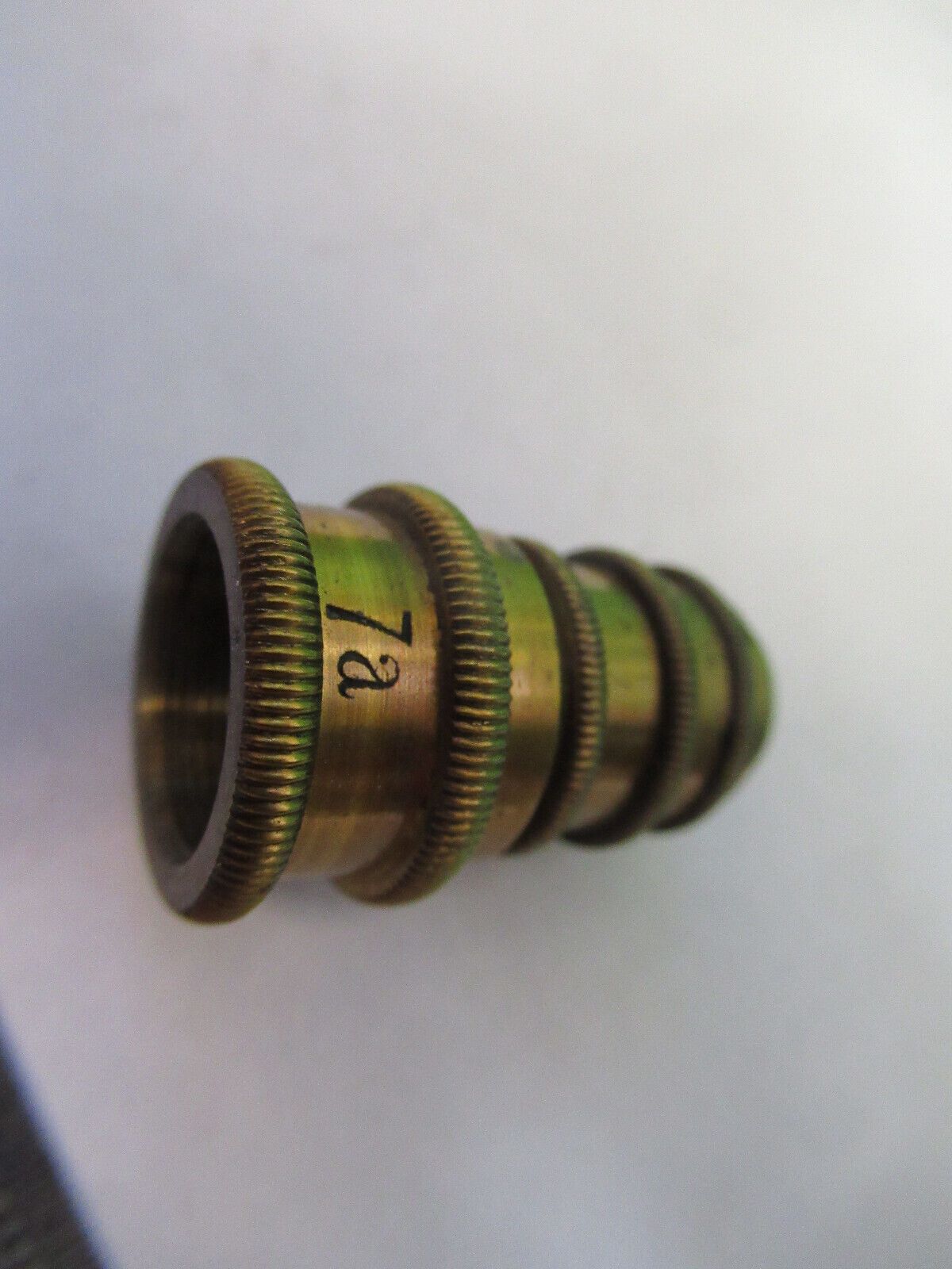 ANTIQUE BRASS REICHERT AUSTRIA OBJECTIVE RARE MICROSCOPE PART AS PICTURED 5-B-12