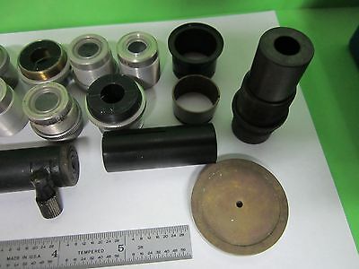 LOT PARTS FOR GAERTNER MICROSCOPE OBJECTIVES + OTHER PARTS AS IS BIN#T5-44