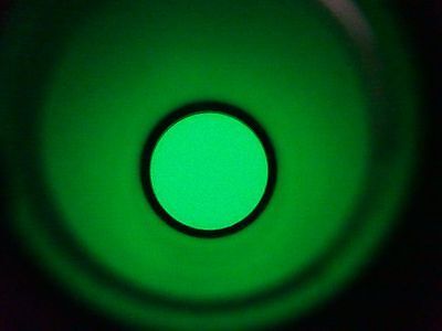 MICROSCOPE PART GREEN COLLIMATOR LENS OPTICS  AS IS BIN#Y3-35