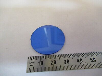 OPTICAL BLUE GLASS FILTER MICROSCOPE PART OPTICS AS PICTURED &F1-A-15