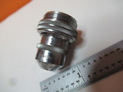 ANTIQUE LEITZ GERMANY POL OBJECTIVE 3 P MICROSCOPE OPTICS PART AS PIC &16-B-10