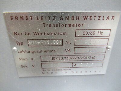 LEITZ WETZLAR GERMANY LAMP POWER SUPPLY 301-211.001 MICROSCOPE AS PICTURED #TD-2