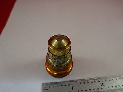 VINTAGE BRASS BAUSCH LOMB FLUORITE OBJECTIVE MICROSCOPE OPTICS AS IS &33-A-04