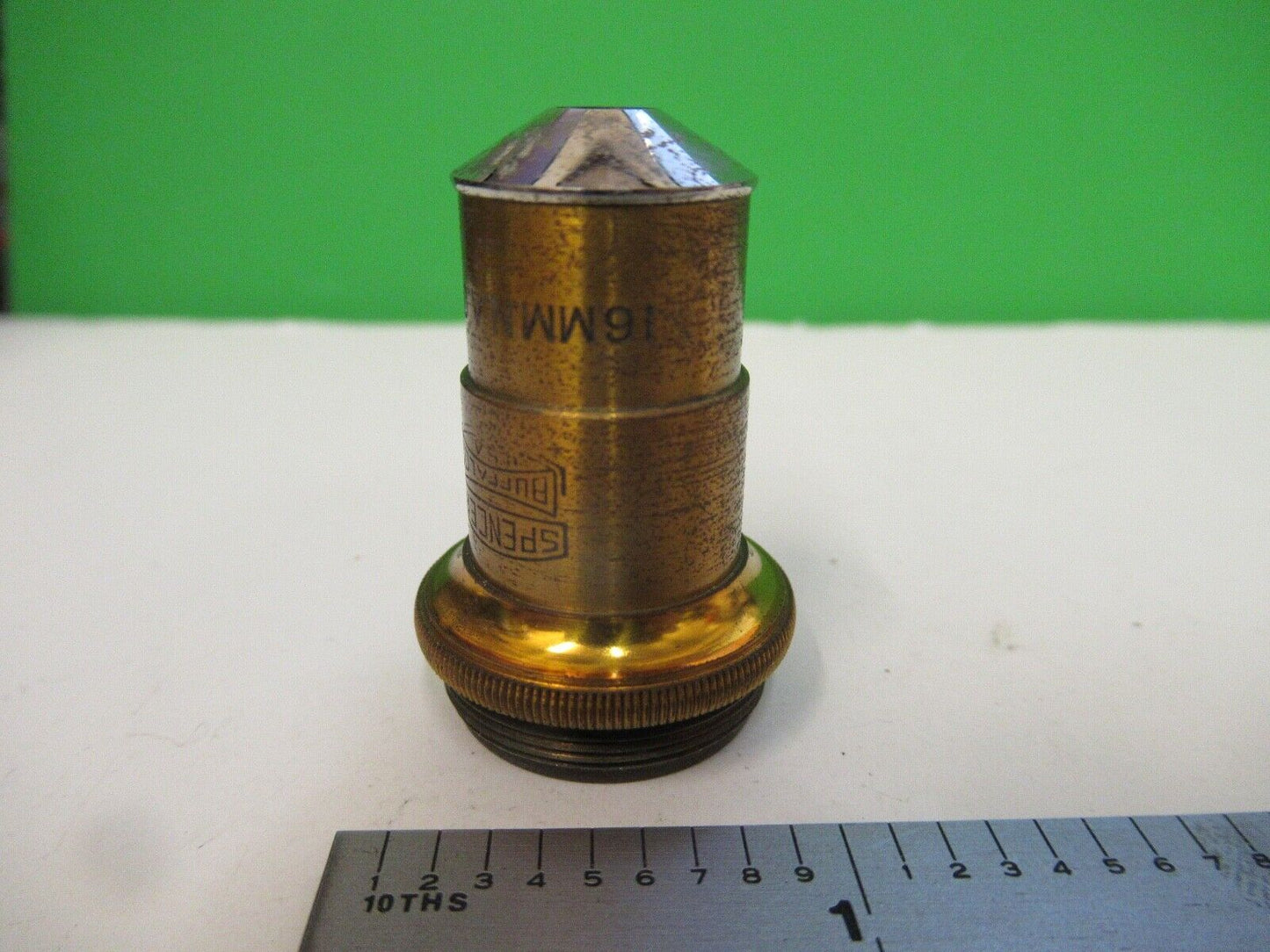 ANTIQUE SPENCER BUFFALO BRASS OBJECTIVE 10X MICROSCOPE PART AS PICTURED &80-A-13