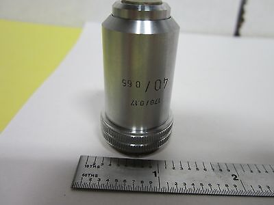 MICROSCOPE PART OBJECTIVE LEITZ GERMANY 40X OPTICS AS IS BIN#H6-16