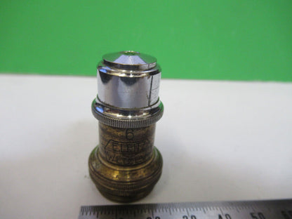 ANTIQUE BRASS ERNST LEITZ OBJECTIVE MICROSCOPE PART AS PICTURED &H9-A-42