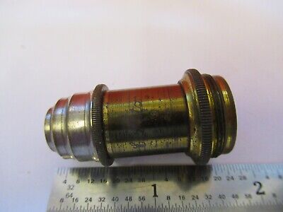 ANTIQUE ERNST LEITZ GERMANY BRASS OBJECTIVE MICROSCOPE PART AS PIC Q1-A-65