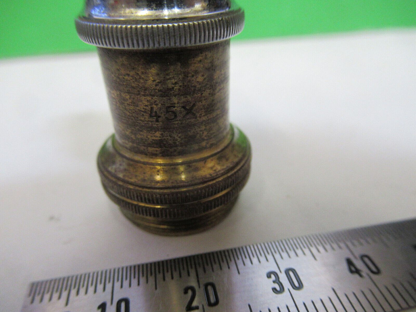 ANTIQUE BRASS ERNST LEITZ OBJECTIVE MICROSCOPE PART AS PICTURED &H9-A-42