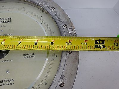 WALLACE & TIERNAN ABSOLUTE PRESSURE GAGE DIAL HYDROGEN SERVICE AS IS BIN#TC-3