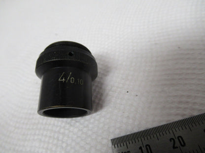 WILD HEERBRUGG SWISS M11 OBJECTIVE 4X LENS MICROSCOPE PART AS PICTURED W1-A-86