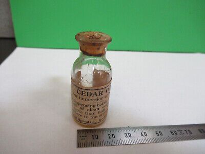 CEDAR OIL BOTTLE ANTIQUE BAUSCH LOMB MICROSCOPE PART AS PICTURED &A9-B-22