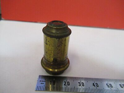 ANTIQUE BRASS LENS OPTICS OBJECTIVE MICROSCOPE PART LONDON AS PICTURED &87-FT-42