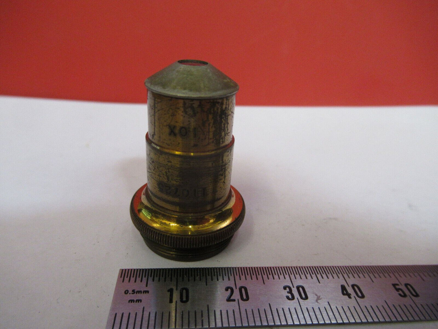 ANTIQUE BRASS SPENCER 10X OBJECTIVE MICROSCOPE PART AS PICTURED &H9-B-35