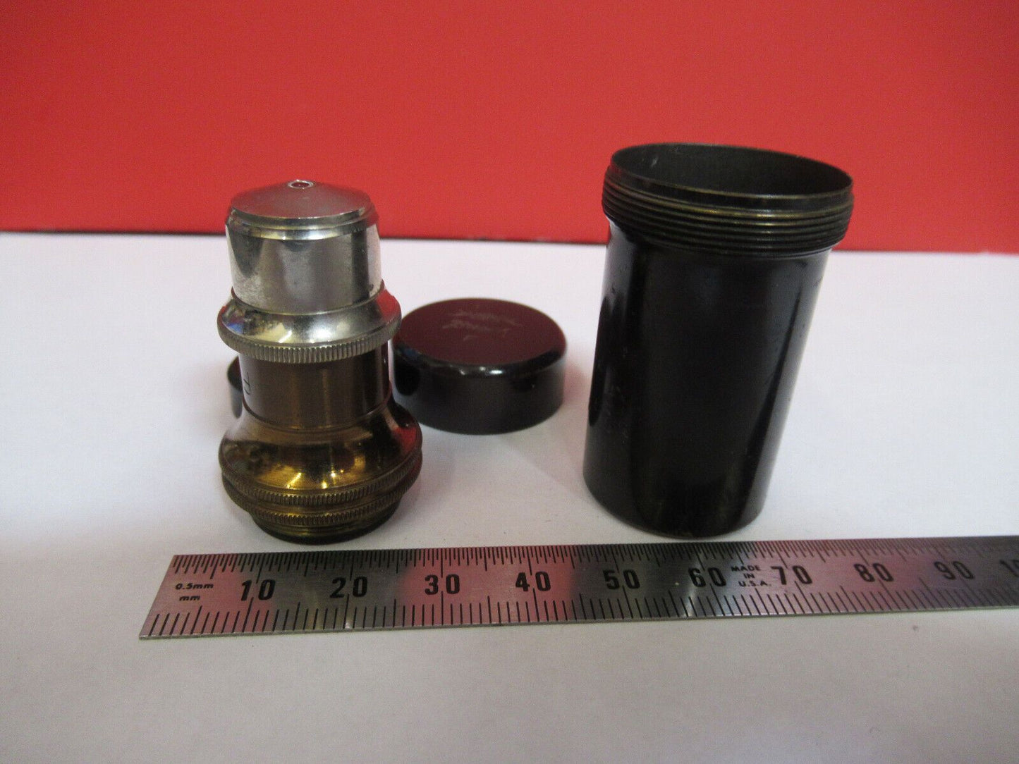 MICROSCOPE PART OBJECTIVE f ANTIQUE EMIL BUSCH GERMANY OPTICS AS PIC #S6-A-53