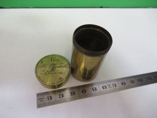 ANTIQUE BRASS HENRY CROUCH LONDON EMPTY OBJECTIVE CANISTER AS PICTURED &G2-A-48