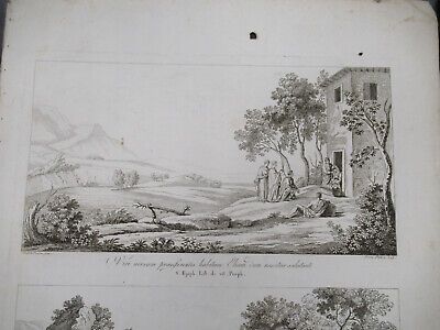 ANTIQUE ETCHING ITALIA ROME CIRCA 1810 GASPARD DUGHET PIETRO PARBONI AS PIC xii