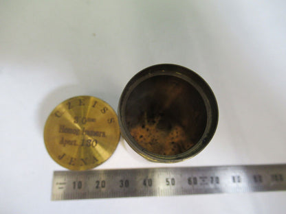 ANTIQUE BRASS ZEISS 3mm CANISTER OBJECTIVE MICROSCOPE PART AS PICTURED P2-B-38