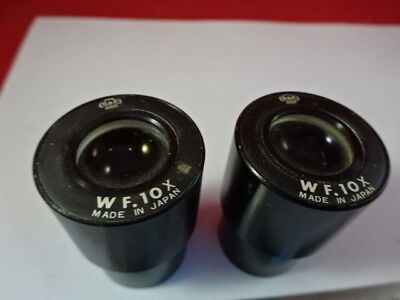 NIKON NSK JAPAN LOT 2 EA EYEPIECE OCULAR WF 10X MICROSCOPE OPTICS AS IS &51-A-32