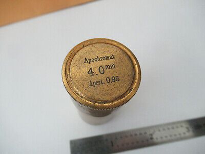 CARL ZEISS JENA 4mm EMPTY BRASS OBJECTIVE CAN MICROSCOPE AS PICTURED &F5-A-102