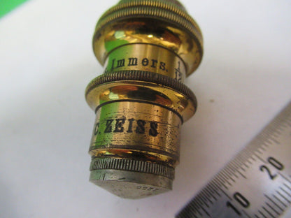 ANTIQUE BRASS CARL ZEISS 1/12 OBJECTIVE MICROSCOPE PART AS PICTURED F3-B-28