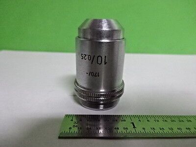 MICROSCOPE PART OBJECTIVE LEITZ WETZLAR GERMANY 10X OPTICS AS IS B#4-DT-A-2