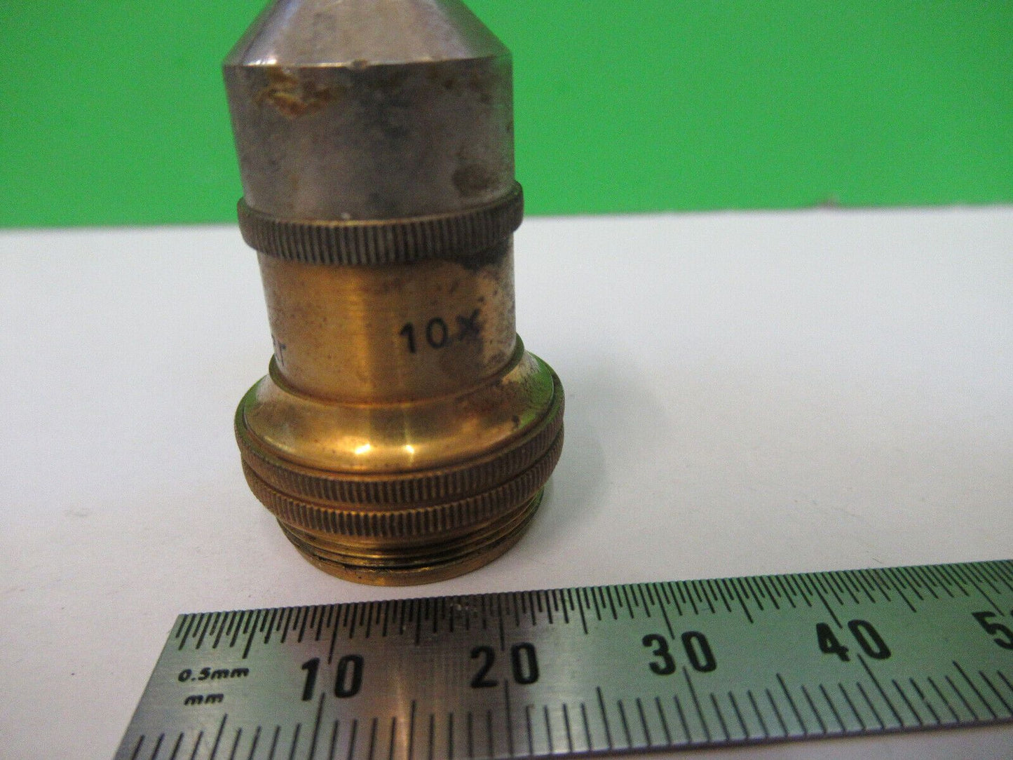 ANTIQUE ERNST LEITZ BRASS OBJECTIVE "3" MICROSCOPE PART AS PICTURED &Z1-A-227