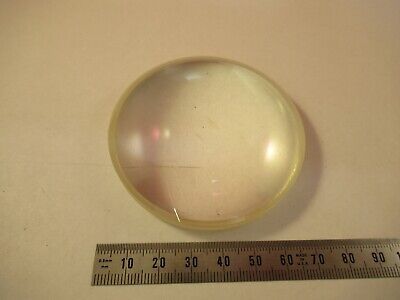 LARGE MIL SPEC OPTICAL YELLOWISH GLASS BI CONVEX OPTICS AS PICTURED &9-FT-37