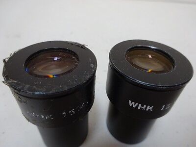 MICROSCOPE PART LOT EYEPIECES OLYMPUS 15X OPTICS AS IS BIN#N8-H-09