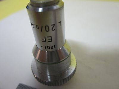 MICROSCOPE PART OBJECTIVE LEITZ GERMANY L 20X EF OPTICS BIN#U1-39