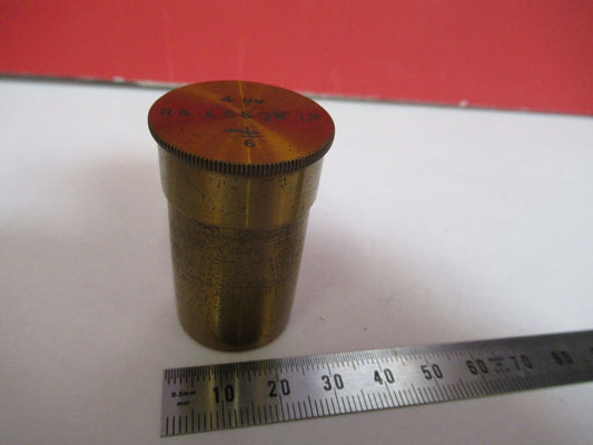 ANTIQUE BRASS OBJECTIVE CAN BECK UK MICROSCOPE PART OPTICS AS PICTURED 81-B-23