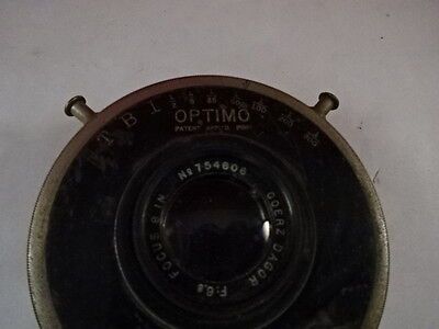 SHUTTER OPTIMO WOLLENSAK OPTICAL LENS GOERZ DAGOR OPTICS AS IS #Y4-99