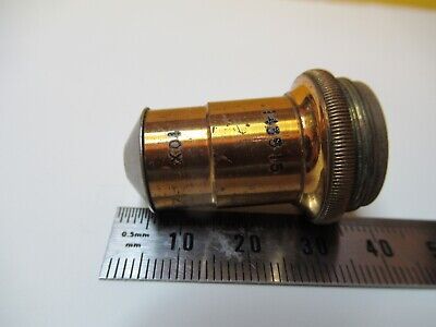 ANTIQUE BRASS OBJECTIVE SPENCER 10mm OPTICS MICROSCOPE as pictured &14-C-06