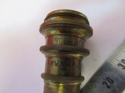 ANTIQUE BRASS SPENCER 4mm OBJECTIVE MICROSCOPE PART AS PICTURED &H9-B-40