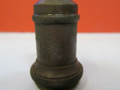 ANTIQUE BRASS LEITZ GERMANY OBJECTIVE "3" MICROSCOPE PART AS PICTURED F6-B-112