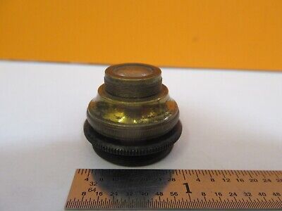 ANTIQUE BRASS UNKNOWN INCOMPLETE OBJECTIVE MICROSCOPE PART AS PICTURED &7B-B-25