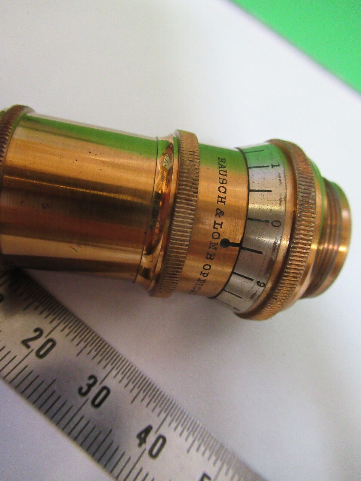 ANTIQUE BRASS BAUSCH LOMB 4/10 OBJECTIVE MICROSCOPE PART AS PICTURED #H3-A-13