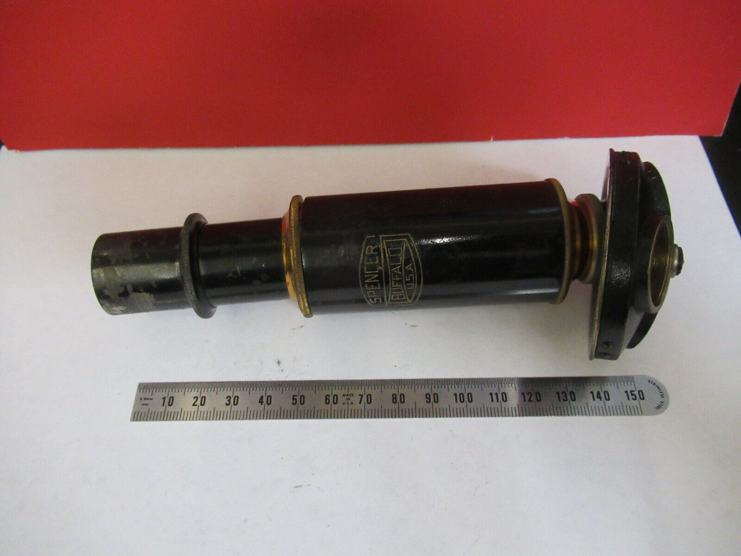 ANTIQUE SPENCER BUFFALO TUBUS + NOSEPIECE MICROSCOPE PART AS PICTURED &P8-A-99