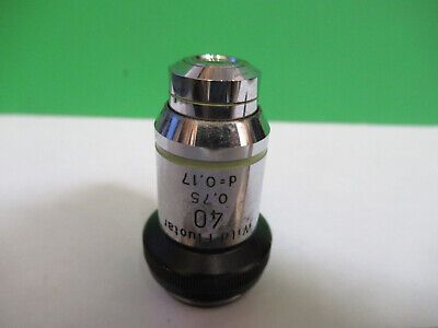 WILD SWISS FLUOTAR OBJECTIVE 40X LENS MICROSCOPE PART AS PICTURED &Q9-A-147