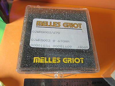 OPTICAL MELLES GRIOT LENS 670 nm WAVE LASER OPTICS BIN#D7