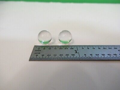 LOT 2 EA OPTICAL GLASS SPHERES LENSES MIL SPEC OPTICS AS PICTURED &79-A-26