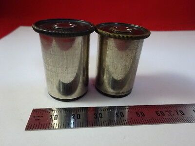 PAIR VINTAGE 10X LENS EYEPIECE OCULAR MICROSCOPE PART OPTICS &99-A-28