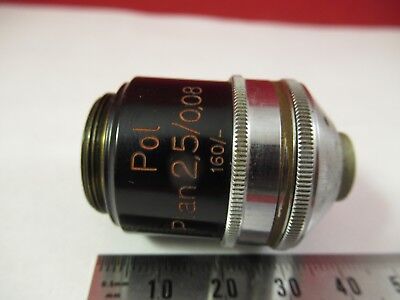 ZEISS GERMANY OBJECTIVE 2.5X 160/ POLAR POLARIZER MICROSCOPE PART OPTICS 46-A-14