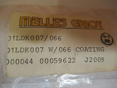 OPTICAL MELLES GRIOT BI CONCAVE LENS COATED OPTICS AS PICTURED &P2-A-112