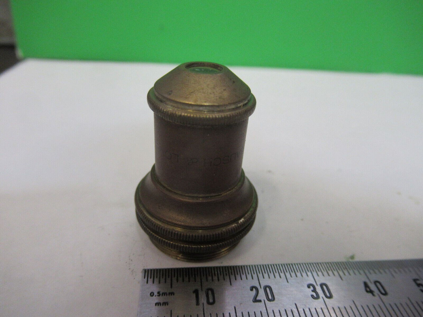 ANTIQUE BAUSCH LOMB BRASS OBJECTIVE 10X MICROSCOPE PART AS PICTURED &75-B-11