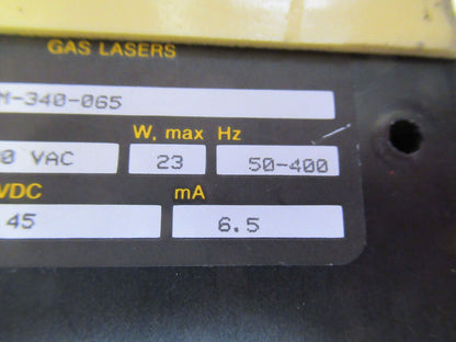 POWER SUPPLY GAS LASER HeNe LASER OPTICS AS PICTURED Y2-A-39