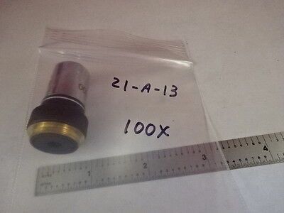 MICROSCOPE PART OLYMPUS JAPAN OBJECTIVE MPLAN 100X OPTICS AS IS #21-A-13