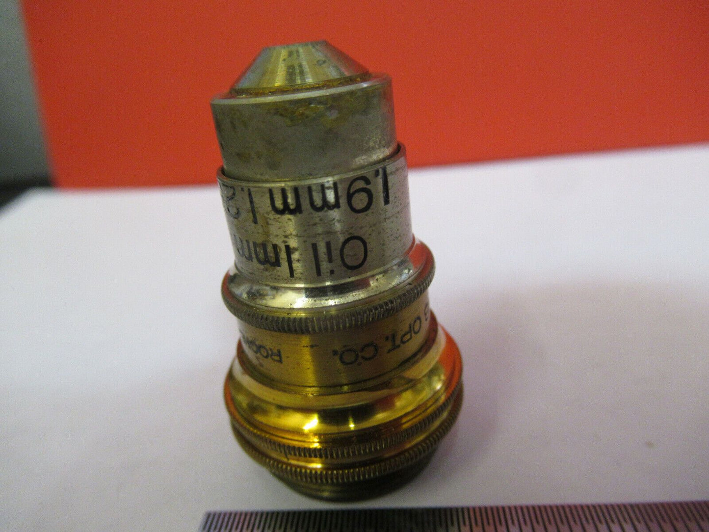 BAUSCH LOMB ANTIQUE BRASS OBJECTIVE MICROSCOPE PART AS PICTURED 97X Q3-B-12