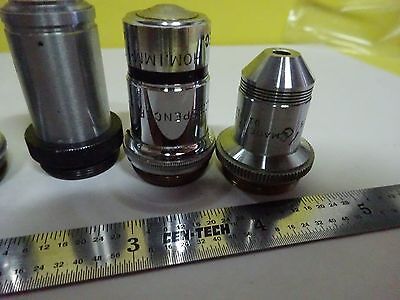 LOT MICROSCOPE PART OBJECTIVE ASSORTED OPTICS BIN#X5-15