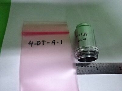 MICROSCOPE PART OBJECTIVE LEITZ WETZLAR GERMANY 40X OPTICS AS IS B#4-DT-A-1